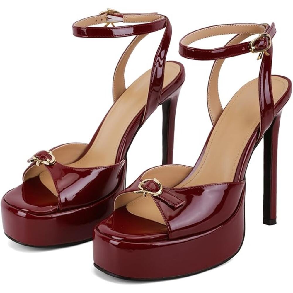 NEW Women's Platform Peep Toe Stiletto Heels Size 9 High Dress Pumps Ankle Strap